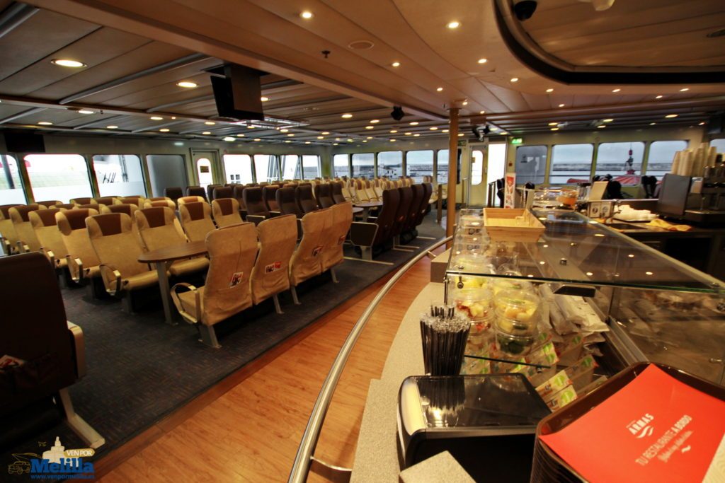 Onboard cafeteria and food service counter